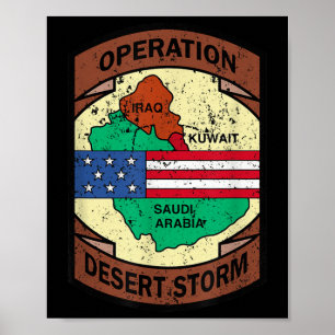 Military Gulf War Operation Desert Storm Usa Insig Poster