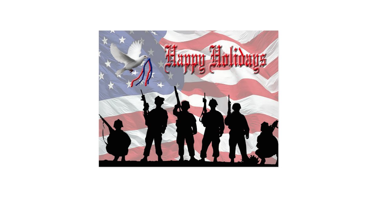 Military Happy Holidays Postcard Zazzle