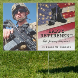 Military Happy Retirement Yard Sign