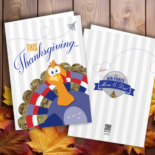 Military Happy Thanksgiving Turkey Air Force Camo  Card