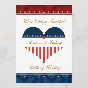 Military Heart Wedding Invitation Personalized