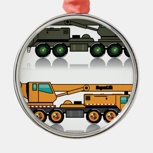 Military heavy crane truck metal ornament