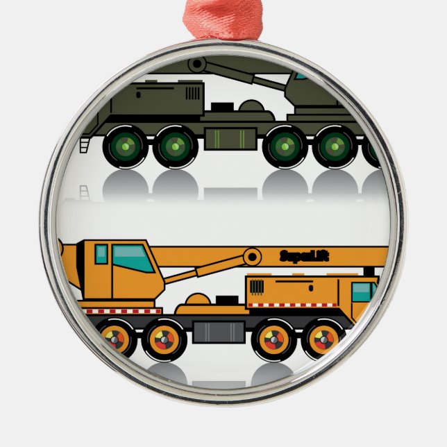 Military heavy crane truck metal ornament (Front)