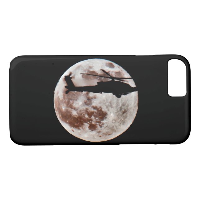 Military Helicopter Against the Moon at Night Case-Mate iPhone Case (Back (Horizontal))