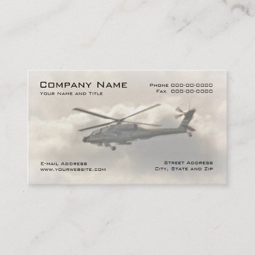 Military Helicopter Business Card