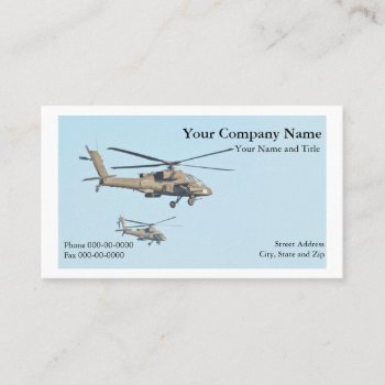 Military Helicopter Business Card by BusinessCardsCards at Zazzle