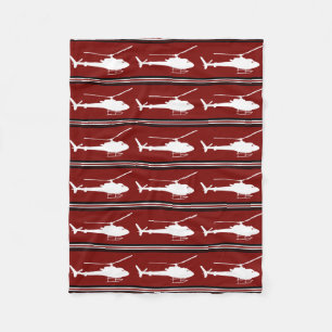 Military Helicopter Fleece Blanket