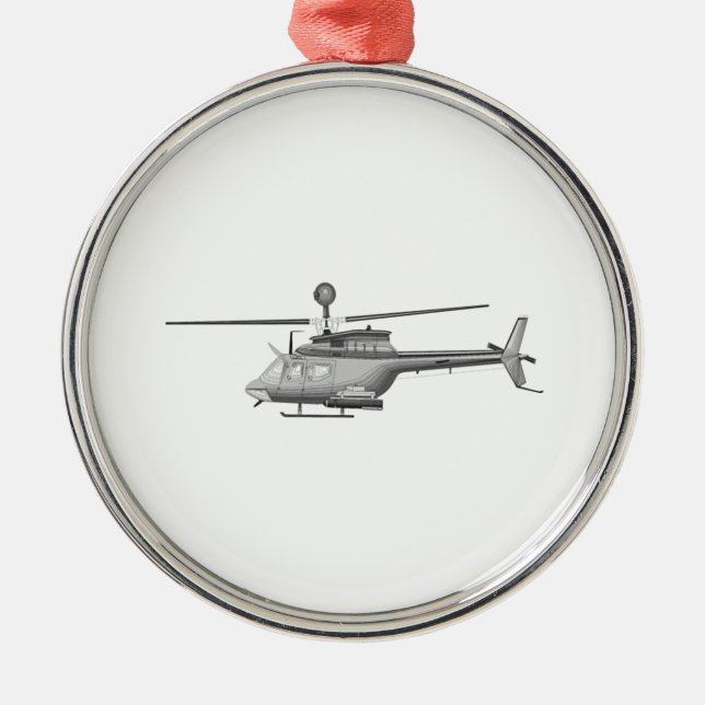Military Helicopter Metal Ornament (Front)