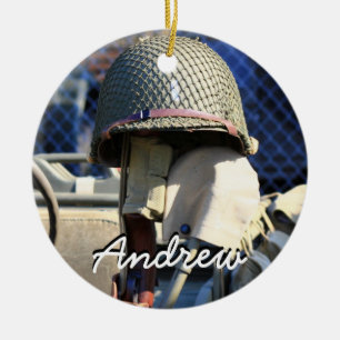 Military helmet personalized ornament