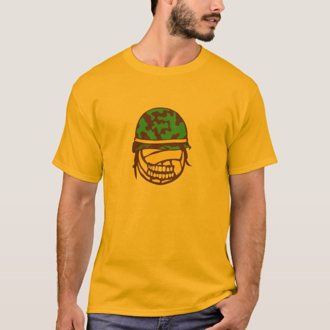 military helmet volleyball face map T-Shirt (Front)