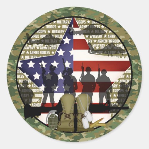 Military Honor Classic Round Sticker