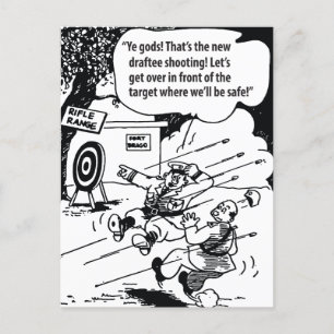 Military Humor, Safe Place, Funny Vintage Postcard