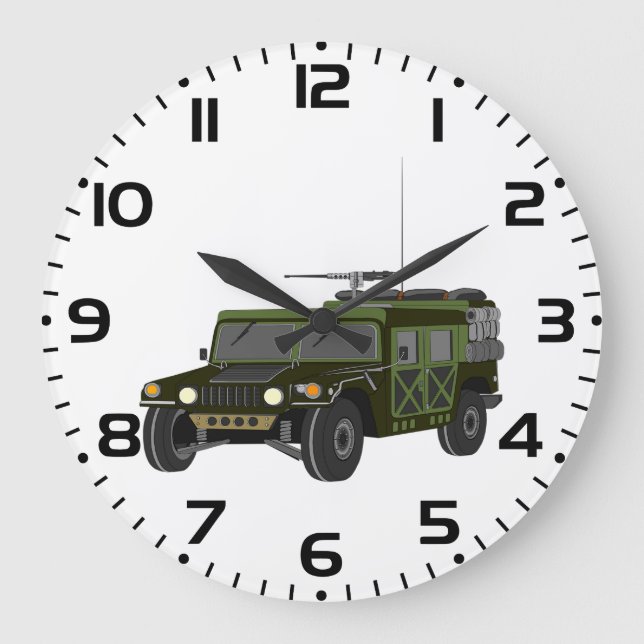 Military Humvee Off-Road Tactical Vehicle Large Clock (Front)