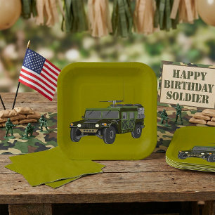 Military Humvee Off-Road Tactical Vehicle Paper Plates