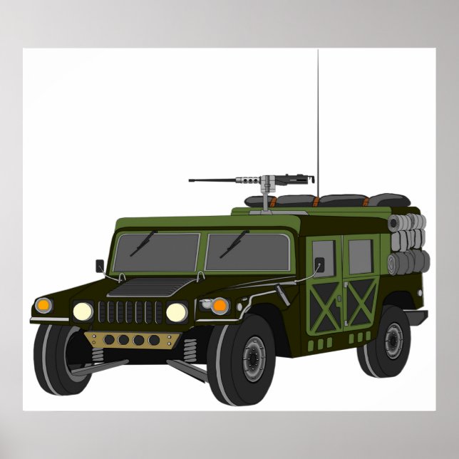 Military Humvee Off-Road Tactical Vehicle Poster (Front)
