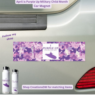 Military - I Purple Up for Military Kids Car Magnet