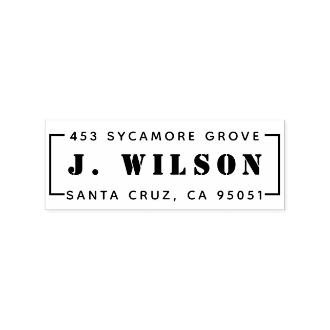 Military Inspired Rectangular Return Address Rubber Stamp (Imprint)
