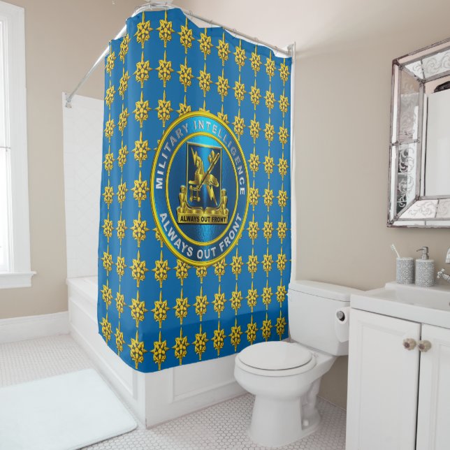 Military Intelligence MI Shower Curtain (In Situ)