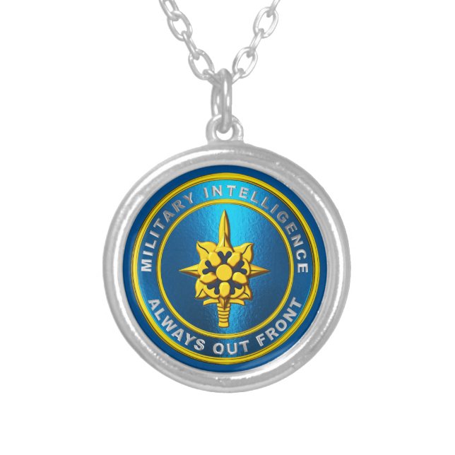 Military Intelligence MI  Silver Plated Necklace (Front)