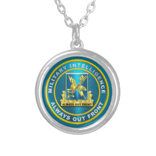 Military Intelligence MI Silver Plated Necklace