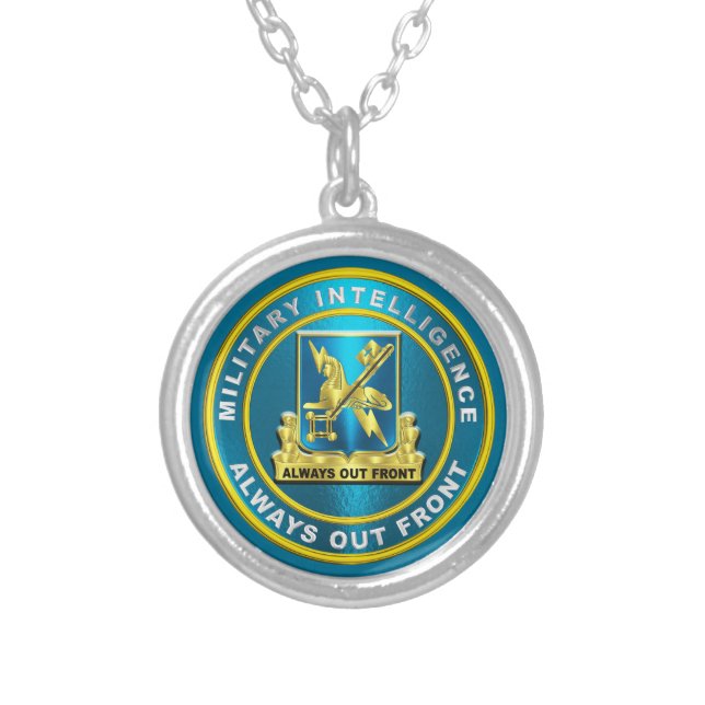 Military Intelligence MI  Silver Plated Necklace (Front)