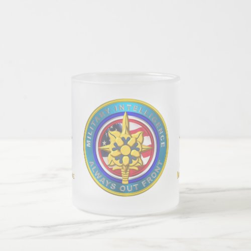 Military Intelligence Veteran   Frosted Glass Coffee Mug