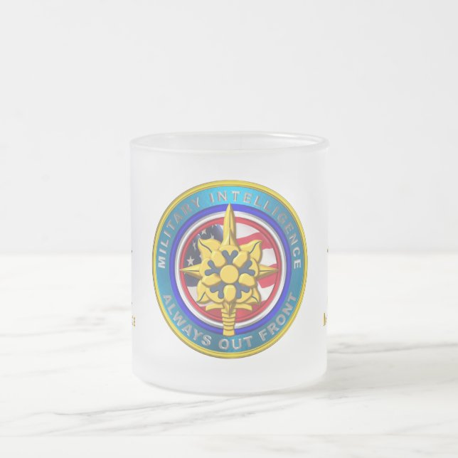 Military Intelligence Veteran   Frosted Glass Coffee Mug (Center)