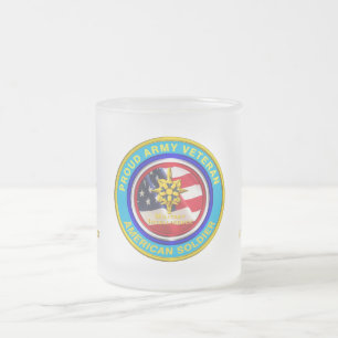 Military Intelligence Veteran Keepsake Frosted Glass Coffee Mug