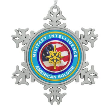 Military Intelligence Veteran Keepsake Snowflake Pewter Christmas Ornament Military Intelligence Veteran Keepsake Snowflake Pewter Christmas Ornament