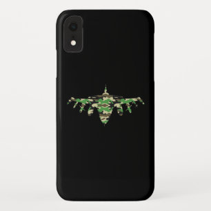 Military Jet camouflage fighter aircraft silhouett iPhone XR Case