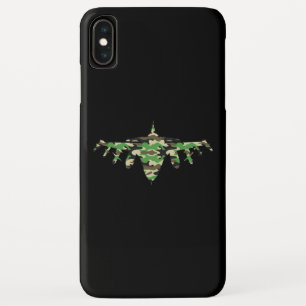 Military Jet camouflage fighter aircraft silhouett iPhone XS Max Case