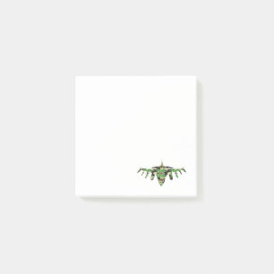 Military Jet camouflage fighter aircraft silhouett Post-it Notes