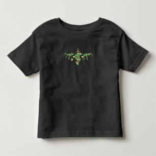 Military Jet camouflage fighter aircraft silhouett Toddler T-shirt