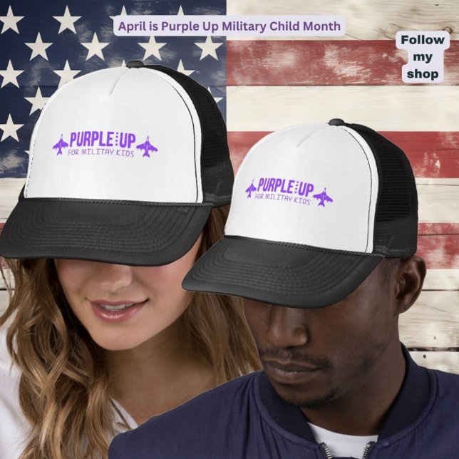 Military Jets - Purple Up Military Child  Trucker Hat (Creator Uploaded)
