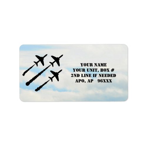 Military Jets USAF Blue Sky Label