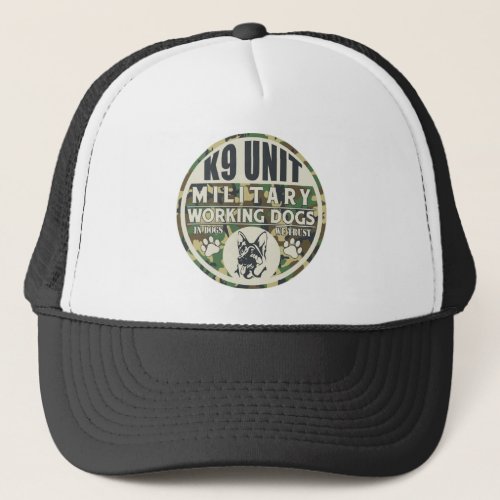 Military K9 Unit Working Dogs Trucker Hat