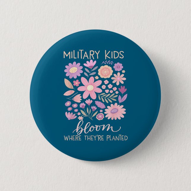 Military kid dandelion bloom where planted purple button (Front)