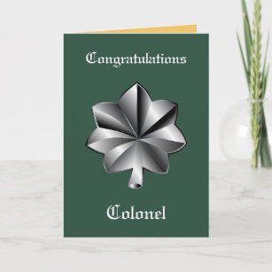 Military Lieutenant Colonel Promotion Card