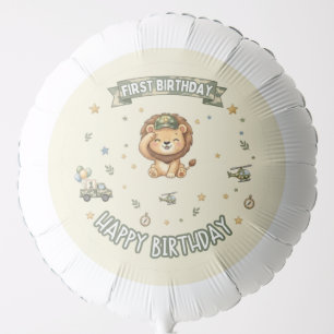 Military Lion First Birthday Helium Balloon