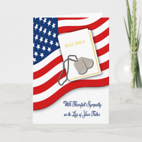 Military Loss of Father Sympathy Card