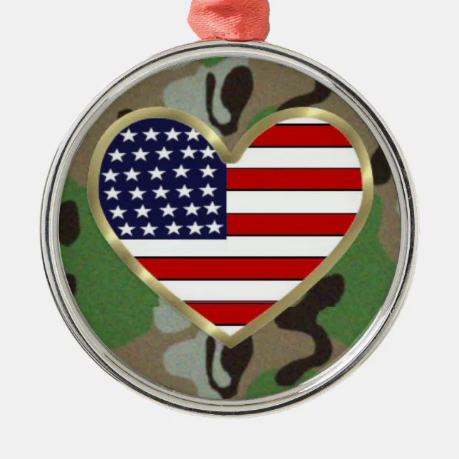 Military Love Metal Ornament (Front)