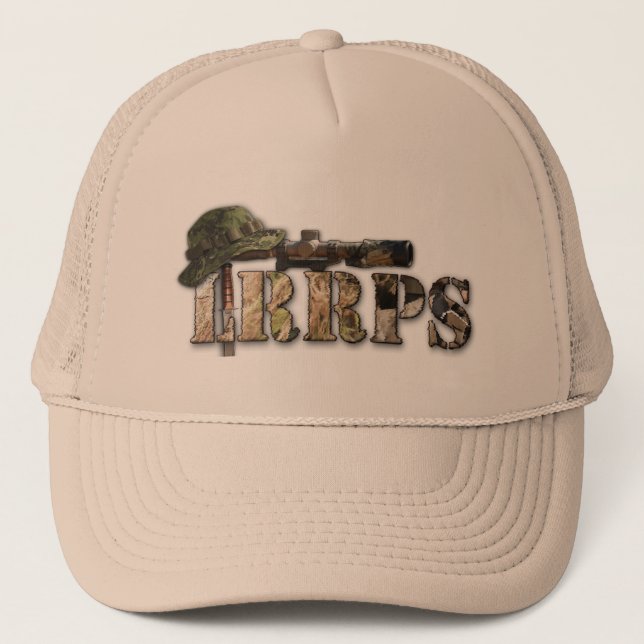 military lrrp lrrps recon snipers rangers marines trucker hat (Front)