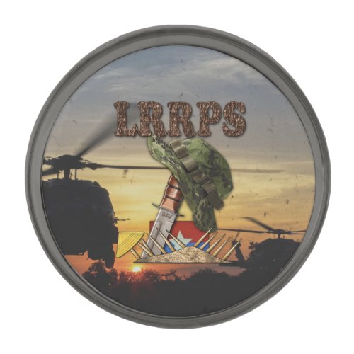 Military LRRPS air force recon army marines navy Gunmetal Finish Lapel Pin