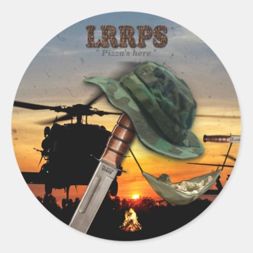 Military LRRPS LRRP recon army marines navy Classic Round Sticker