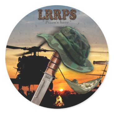Military LRRPS LRRP recon army marines navy Classic Round Sticker Military LRRPS LRRP recon army marines navy Classic Round Sticker