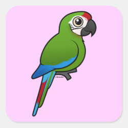 Birdorable Military Macaw Square Sticker
