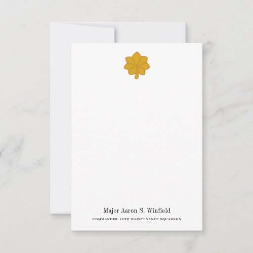 Military Major Personal Stationery