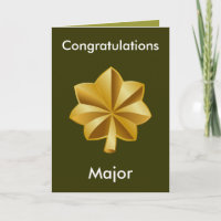 Military Major Promotion Card