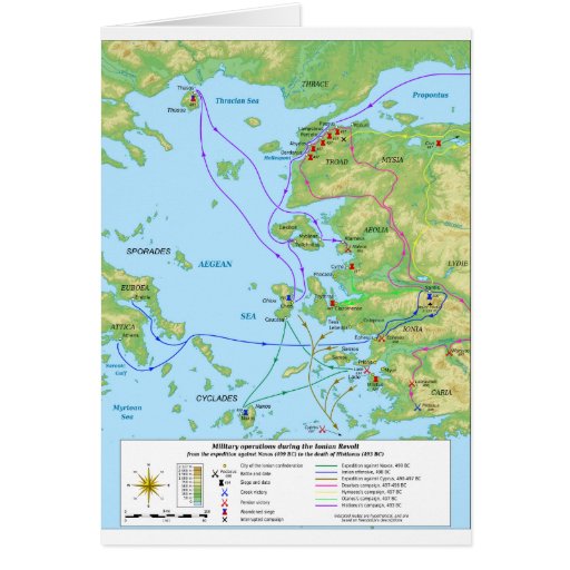 Military Map of the Ionian Revolt Campaign Card | Zazzle