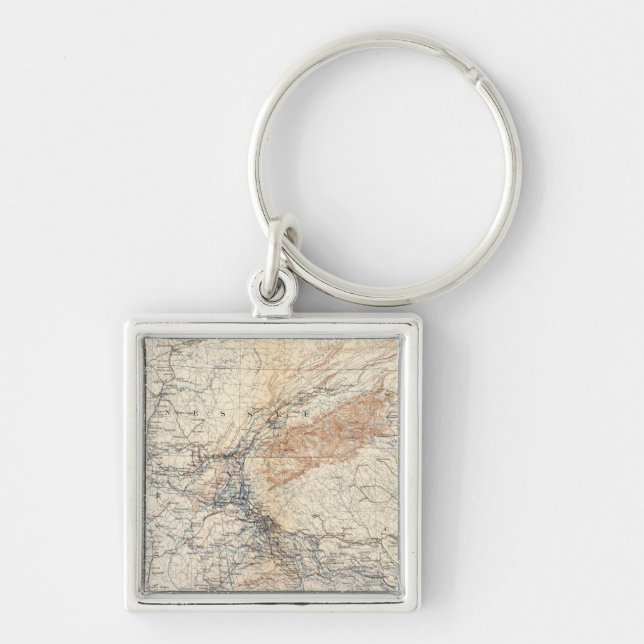 Military map, WT Sherman Keychain (Front)